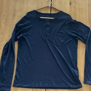 Outerknown Dark Blue Long Sleeve Henley